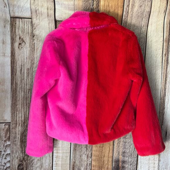 If By sea Jacket Anthropologie Jacket Faux Fun Colorblock Red Pink Small Boho - Picture 2 of 11